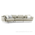 Luxury Modern Design Metal Base Curved Sofa